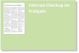 Fahrrad-Checkup im Frühjahr